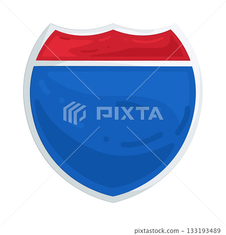 Illustration of interstate highway sign Illustration of interstate highway sign 133193489