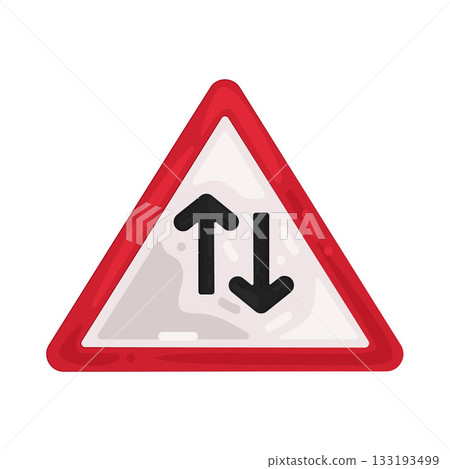 Illustration of two way sign Illustration of two way sign 133193499