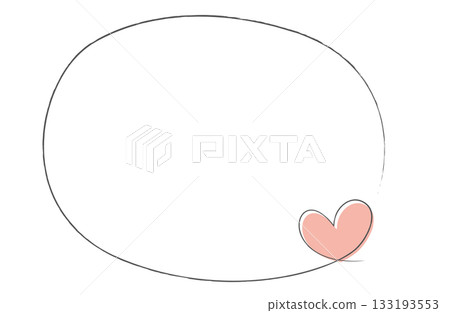 One-stroke round heart frame 133193553