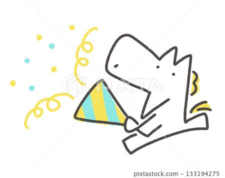 Hakuba celebrating with crackers, confetti, New Year's party 133194275