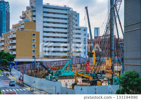 港區赤坂市建築工地上的起重機 [開發圖片] 133194990