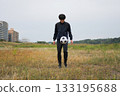 A man practicing soccer juggling 133195688