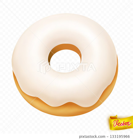 realistic donut with creamy white glaze, ideal for bakery branding, dessert packaging, menu design, cafe promotions and sweet food visual content realistic donut with creamy white glaze, ideal for bakery branding, dessert packaging, menu design, cafe promotions and sweet food visual content 133195966