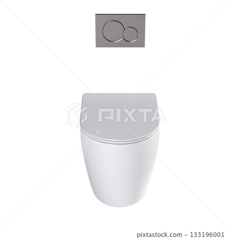 Lavatory pan isolated on a transparent background, bidet, 3D illustration, and CG render 133196001
