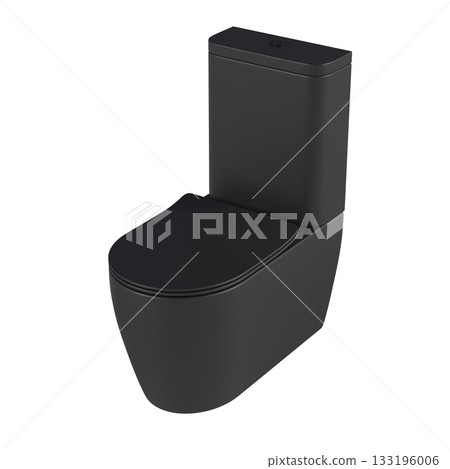 Lavatory pan isolated on a transparent background, bidet, 3D illustration, and CG render 133196006