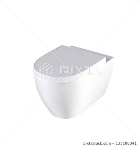 Lavatory pan isolated on a transparent background, bidet, 3D illustration, and CG render 133196041