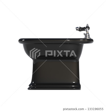 Lavatory pan isolated on a transparent background, bidet, 3D illustration, and CG render Lavatory pan isolated on a transparent background, bidet, 3D illustration, and CG render 133196055
