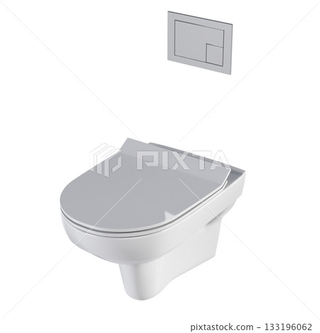Lavatory pan isolated on a transparent background, bidet, 3D illustration, and CG render Lavatory pan isolated on a transparent background, bidet, 3D illustration, and CG render 133196062