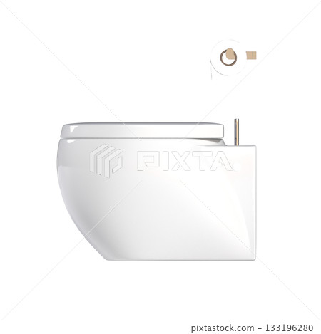 Lavatory pan isolated on a transparent background, bidet, 3D illustration, and CG render Lavatory pan isolated on a transparent background, bidet, 3D illustration, and CG render 133196280