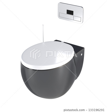 Lavatory pan isolated on a transparent background, bidet, 3D illustration, and CG render Lavatory pan isolated on a transparent background, bidet, 3D illustration, and CG render 133196291