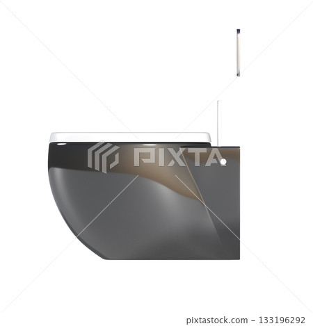 Lavatory pan isolated on a transparent background, bidet, 3D illustration, and CG render 133196292