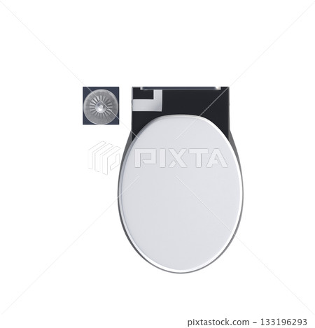Lavatory pan isolated on a transparent background, bidet, 3D illustration, and CG render 133196293