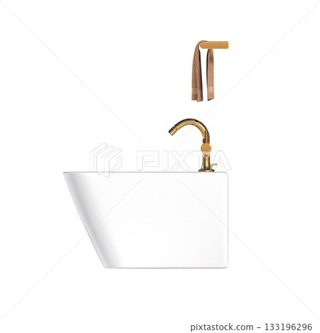 Lavatory pan isolated on a transparent background, bidet, 3D illustration, and CG render Lavatory pan isolated on a transparent background, bidet, 3D illustration, and CG render 133196296