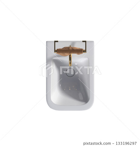 Lavatory pan isolated on a transparent background, bidet, 3D illustration, and CG render Lavatory pan isolated on a transparent background, bidet, 3D illustration, and CG render 133196297
