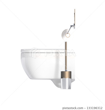 Lavatory pan isolated on a transparent background, bidet, 3D illustration, and CG render Lavatory pan isolated on a transparent background, bidet, 3D illustration, and CG render 133196312