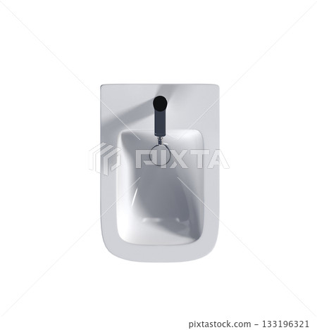 Lavatory pan isolated on a transparent background, bidet, 3D illustration, and CG render 133196321