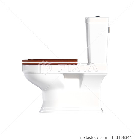 Lavatory pan isolated on a transparent background, bidet, 3D illustration, and CG render 133196344