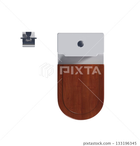 Lavatory pan isolated on a transparent background, bidet, 3D illustration, and CG render 133196345