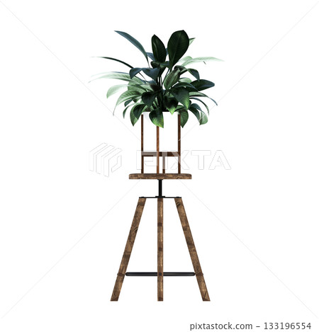 decorative flower in a pot isolate on a transparent background, 3D illustration, cg render decorative flower in a pot isolate on a transparent background, 3D illustration, cg render 133196554