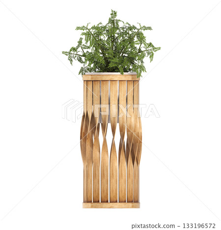 decorative flower in a pot isolate on a transparent background, 3D illustration, cg render 133196572
