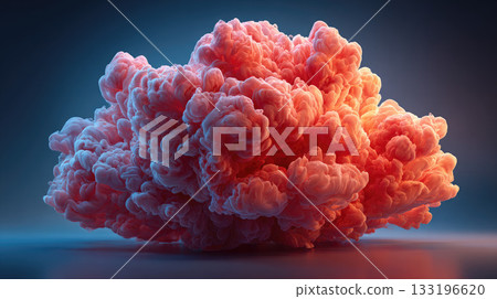 Red smoke cloud with soft texture and glowing light 133196620