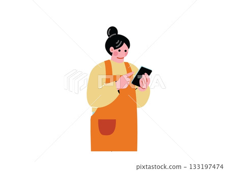 操作智能手機的女人 133197474