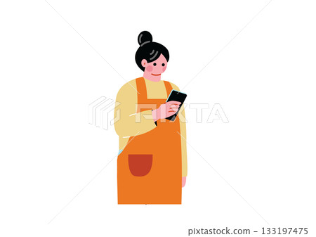 Woman operating a smartphone 133197475