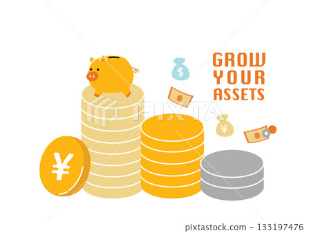 堆積如山的錢的插圖 133197476