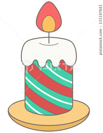 Sweet Cozy Christmas Candle Element 133197681