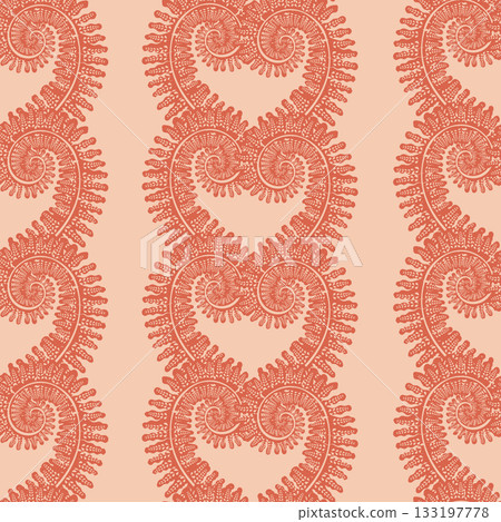 Ornamental Spiral Heart Seamless Pattern Ornamental Spiral Heart Seamless Pattern 133197778
