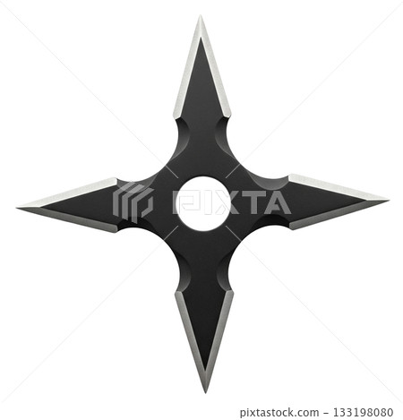 Japanese ninja shuriken throwing star with four sharp steel blades for martial arts combat 133198080
