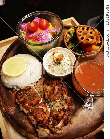 A little bit of everything on one plate 133198082