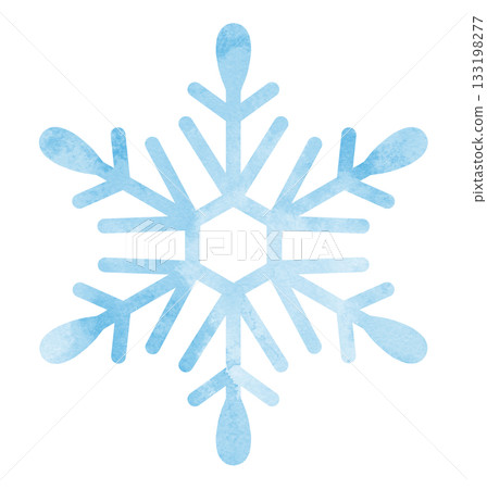 Snowflake hand-drawn icon illustration watercolor light blue 133198277