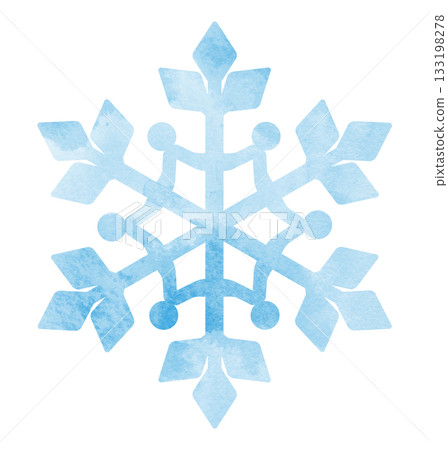 Snowflake hand-drawn icon illustration watercolor light blue Snowflake hand-drawn icon illustration watercolor light blue 133198278