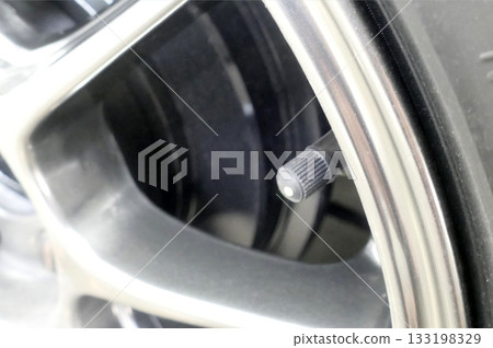 New car tire valve caps 133198329