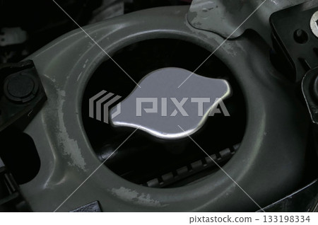 Close up of car radiator cap 133198334