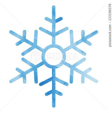 Snowflake hand-drawn icon illustration watercolor blue Snowflake hand-drawn icon illustration watercolor blue 133198376