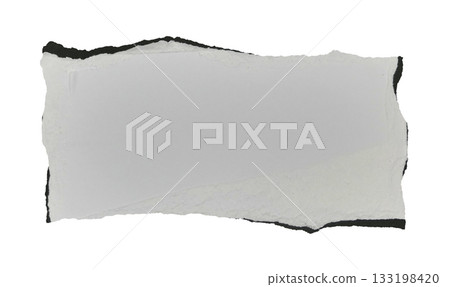 White kraft paper torn into pieces isolated on white background 133198420