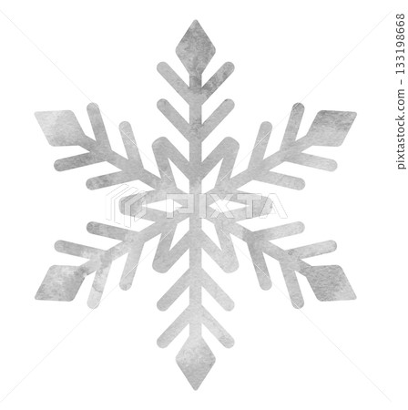 Snowflake hand-drawn icon illustration watercolor silver Snowflake hand-drawn icon illustration watercolor silver 133198668