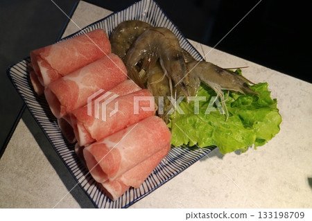 Pork slices and shrimp platter Pork slices and shrimp platter 133198709
