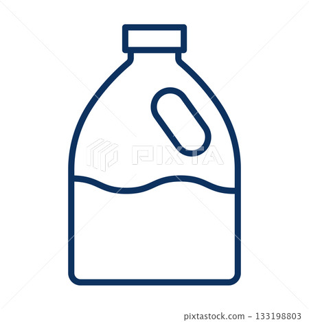 Milk Bottle Icon. Simple Line Illustration of a Plastic Milk Gallon Jug Filled with Dairy Product. Symbol of Farm Fresh Liquid Nutrition and Packaging Design. Milk Bottle Icon. Simple Line Illustration of a Plastic Milk Gallon Jug Filled with Dairy Product. Symbol of Farm Fresh Liquid Nutrition and Packaging Design. 133198803