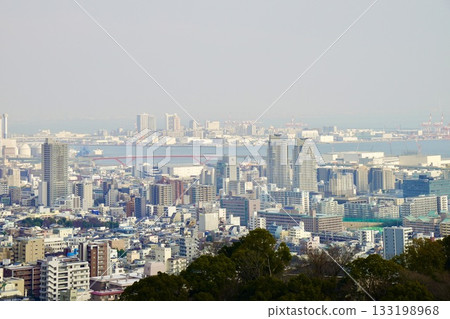 俯瞰神戶市和港口島 俯瞰神戶市和港口島 133198968