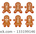 Cute watercolor gingerbread man cookie 133199146
