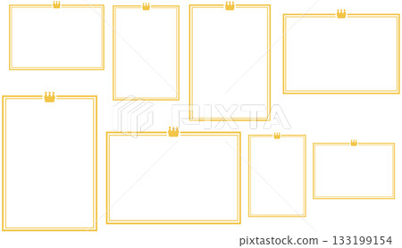 一套方便實用的簡潔獎狀邊框,帶有各種尺寸的垂直和橫向皇冠圖示。 一套方便實用的簡潔獎狀邊框,帶有各種尺寸的垂直和橫向皇冠圖示。 133199154