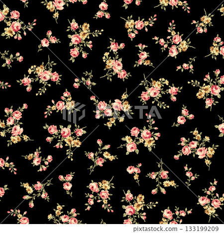 適合紡織品的美麗玫瑰設計， 133199209