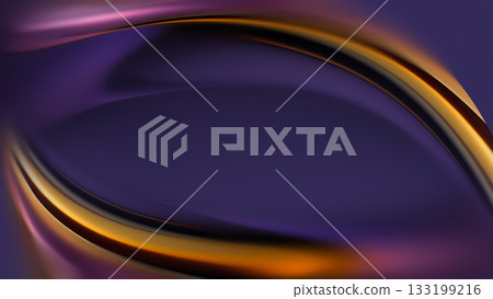 Vibrant swirls of purple and gold blend seamlessly, forming an abstract backdrop suitable for various creative projects. 133199216