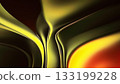 This artwork features smooth curves and waves of green metal fluidity, creating an abstract visual effect. 133199228