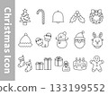 Simple christmas icon set 133199552