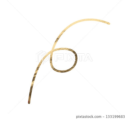 Golden ribbon swirl. Shiny metallic curved element with elegant loops and glossy texture, abstract Golden ribbon swirl. Shiny metallic curved element with elegant loops and glossy texture, abstract 133199683