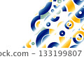 Modern Geometric Circles Abstract Background Blue Yellow 133199807
